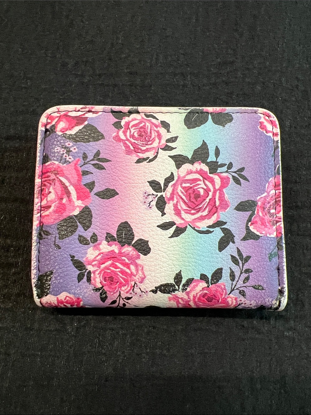 Betsey Johnson Floral Gradient Compact Wallet - Pink & Purple
